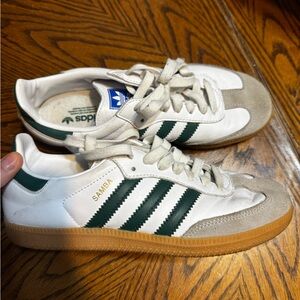 adidas Samba White and Dark Green Sneakers